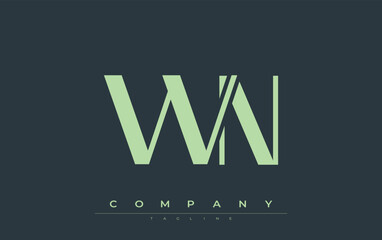 WN Modern Initials Logo Design. Branding logo with stylized initials showcasing bold design and modern aesthetic. Ideal for professional business branding or creative projects focusing on minimalistic