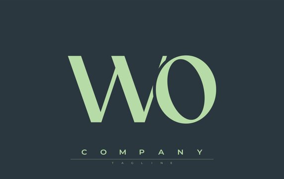 WO Modern Initials Logo Design. Branding logo with stylized initials showcasing bold design and modern aesthetic. Ideal for professional business branding or creative projects focusing on minimalistic