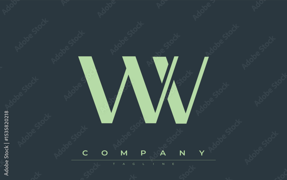 Fototapete wv modern initials logo design. branding logo with stylized initials showcasing bold design and mode
