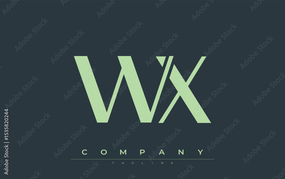 Fototapete wx modern initials logo design. branding logo with stylized initials showcasing bold design and mode