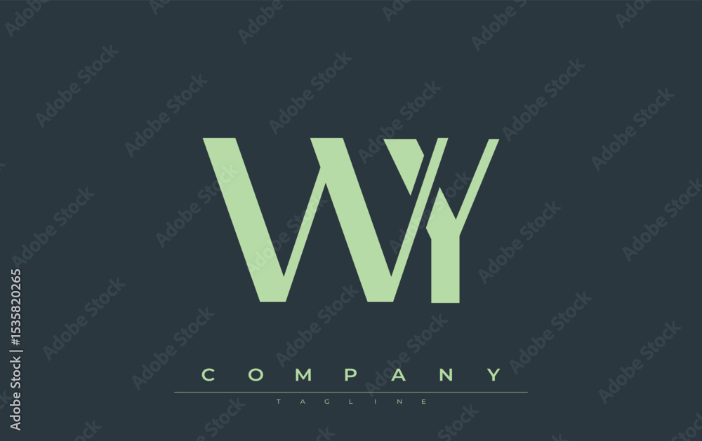 Fototapete wy modern initials logo design. branding logo with stylized initials showcasing bold design and mode