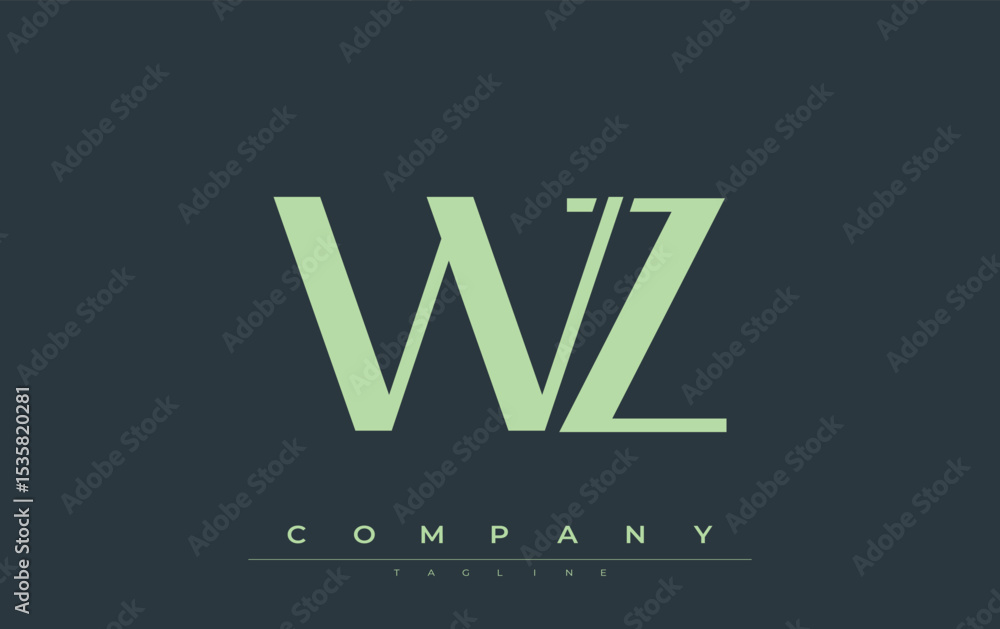Fototapete wz modern initials logo design. branding logo with stylized initials showcasing bold design and mode