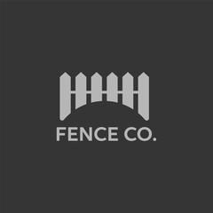 Vector Fence Logo with Garden Fence Symbol  