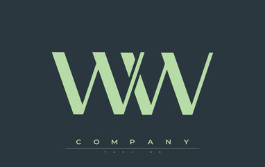 WW Modern Initials Logo Design. Branding logo with stylized initials showcasing bold design and modern aesthetic. Ideal for professional business branding or creative projects focusing on minimalistic