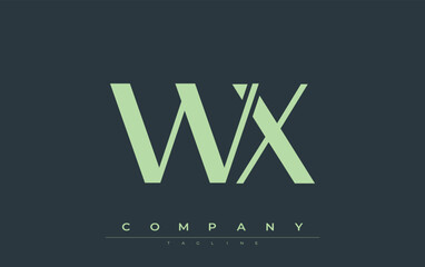 WX Modern Initials Logo Design. Branding logo with stylized initials showcasing bold design and modern aesthetic. Ideal for professional business branding or creative projects focusing on minimalistic