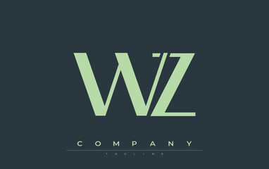 WZ Modern Initials Logo Design. Branding logo with stylized initials showcasing bold design and modern aesthetic. Ideal for professional business branding or creative projects focusing on minimalistic