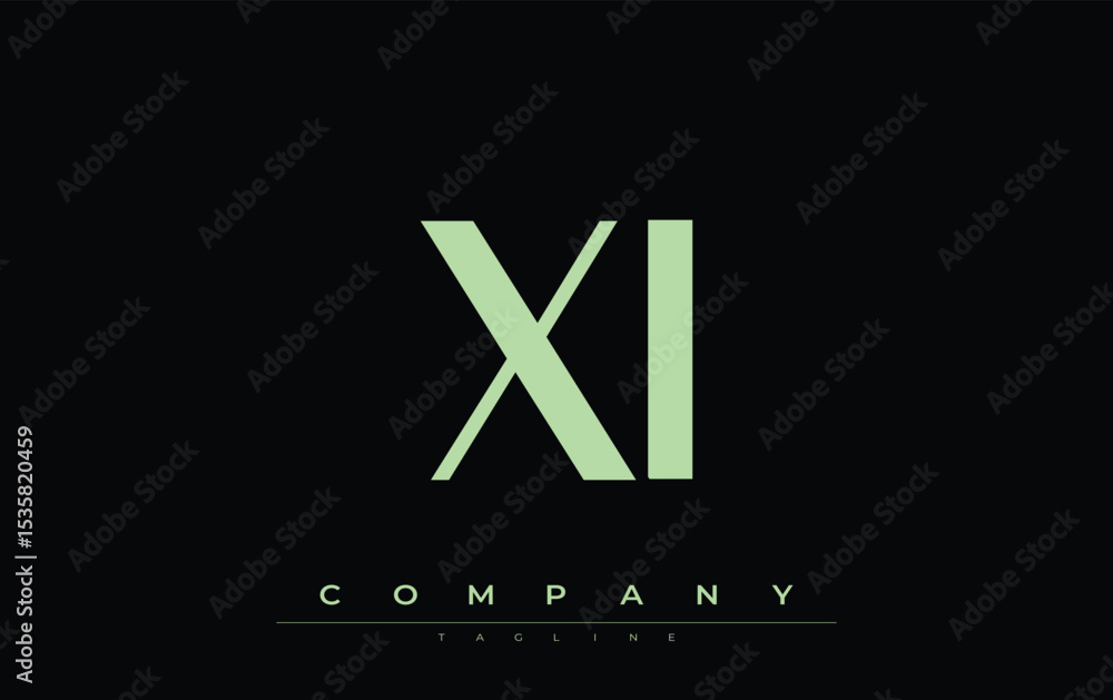 Fototapete xi modern initials logo design. branding logo with stylized initials showcasing bold design and mode