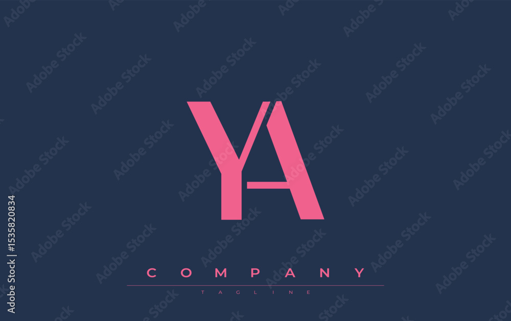 Fototapete ya modern initials logo design. branding logo with stylized initials showcasing bold design and mode