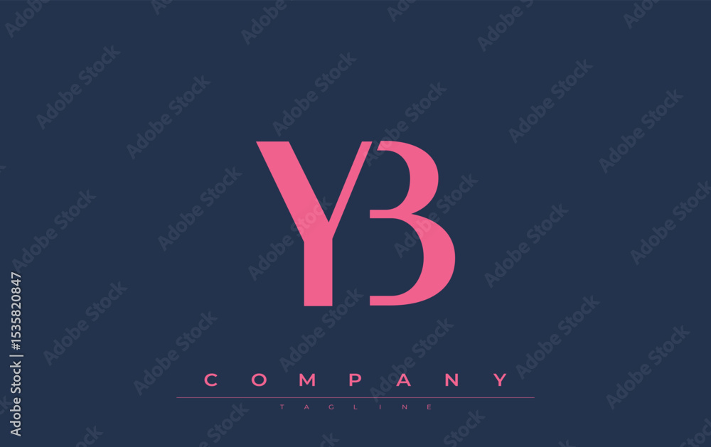 Fototapete yb modern initials logo design. branding logo with stylized initials showcasing bold design and mode