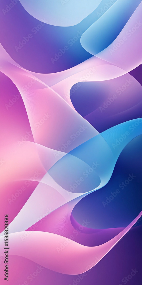Poster abstract wavy background. fluid. 3d style. blue and purple gradient. waves with translucent effect. 