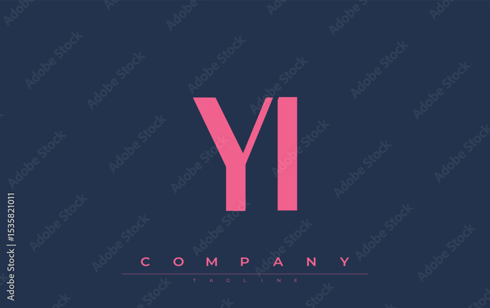 Fototapete yi modern initials logo design. branding logo with stylized initials showcasing bold design and mode