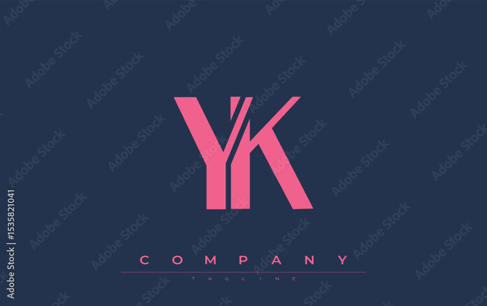 Fototapete yk modern initials logo design. branding logo with stylized initials showcasing bold design and mode
