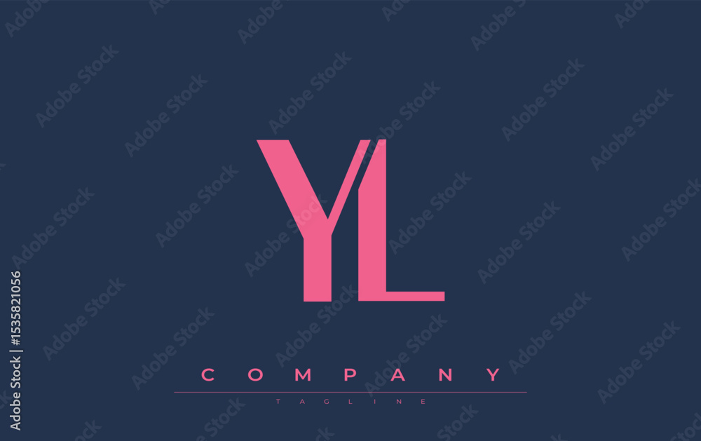 Fototapete yl modern initials logo design. branding logo with stylized initials showcasing bold design and mode