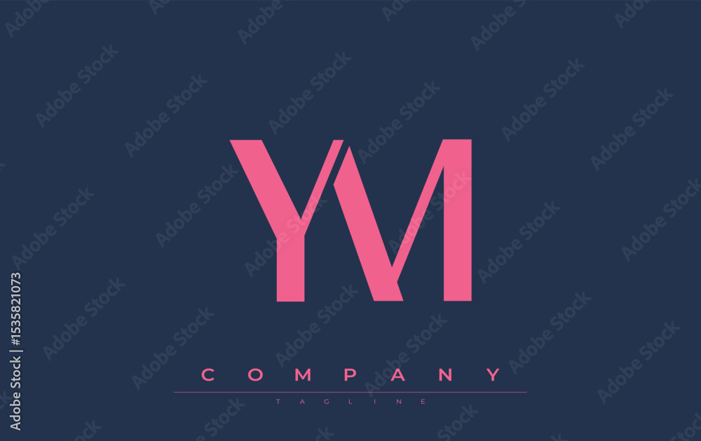 Fototapete ym modern initials logo design. branding logo with stylized initials showcasing bold design and mode