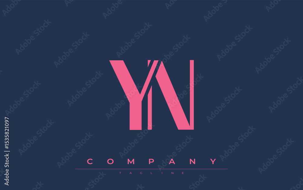 Fototapete yn modern initials logo design. branding logo with stylized initials showcasing bold design and mode