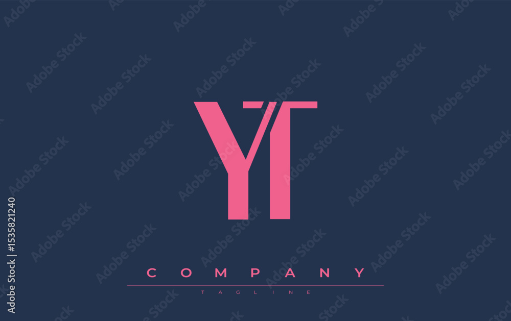 Fototapete yt modern initials logo design. branding logo with stylized initials showcasing bold design and mode