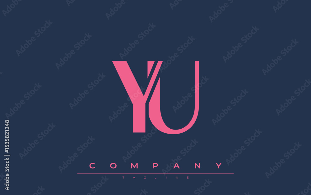 Fototapete yu modern initials logo design. branding logo with stylized initials showcasing bold design and mode