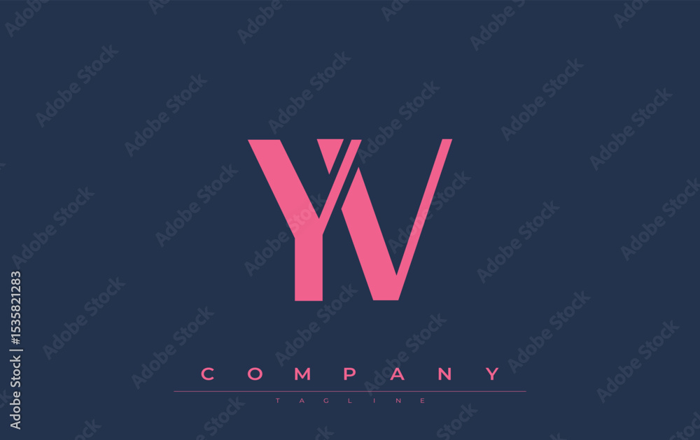 Fototapete yv modern initials logo design. branding logo with stylized initials showcasing bold design and mode