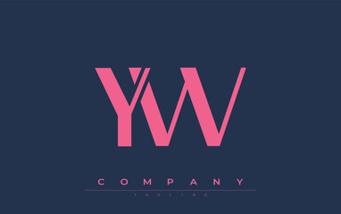 YW Modern Initials Logo Design. Branding logo with stylized initials showcasing bold design and modern aesthetic. Ideal for professional business branding or creative projects focusing on minimalistic