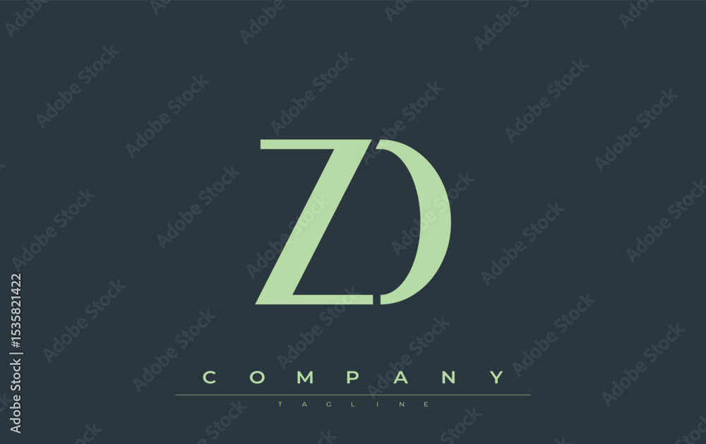 Fototapete zd modern initials logo design. branding logo with stylized initials showcasing bold design and mode