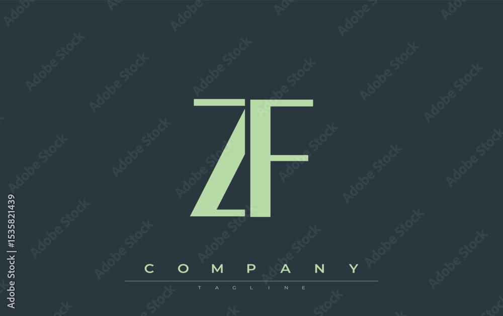 Fototapete zf modern initials logo design. branding logo with stylized initials showcasing bold design and mode