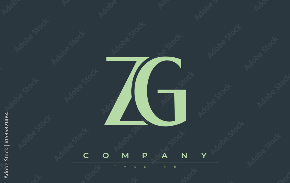 Fototapete zg modern initials logo design. branding logo with stylized initials showcasing bold design and mode