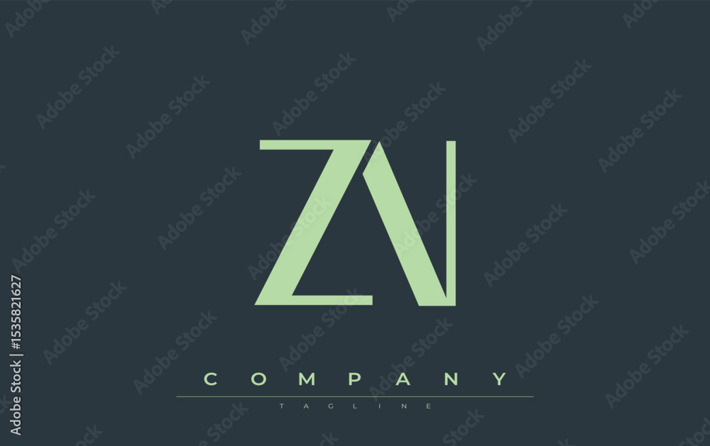 Fototapete zn modern initials logo design. branding logo with stylized initials showcasing bold design and mode