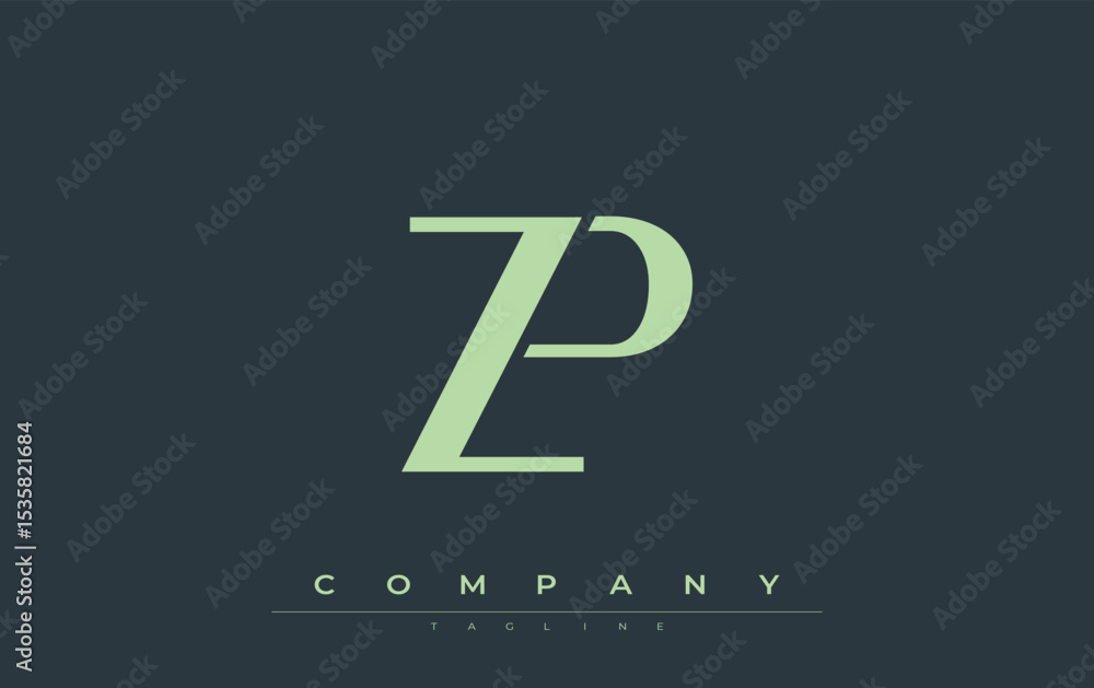 Fototapete zp modern initials logo design. branding logo with stylized initials showcasing bold design and mode