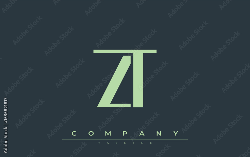 Fototapete zt modern initials logo design. branding logo with stylized initials showcasing bold design and mode