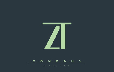 ZT Modern Initials Logo Design. Branding logo with stylized initials showcasing bold design and modern aesthetic. Ideal for professional business branding or creative projects focusing on minimalistic