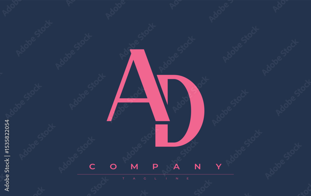 Fototapete ad modern initials logo design. branding logo with stylized initials showcasing bold design and mode