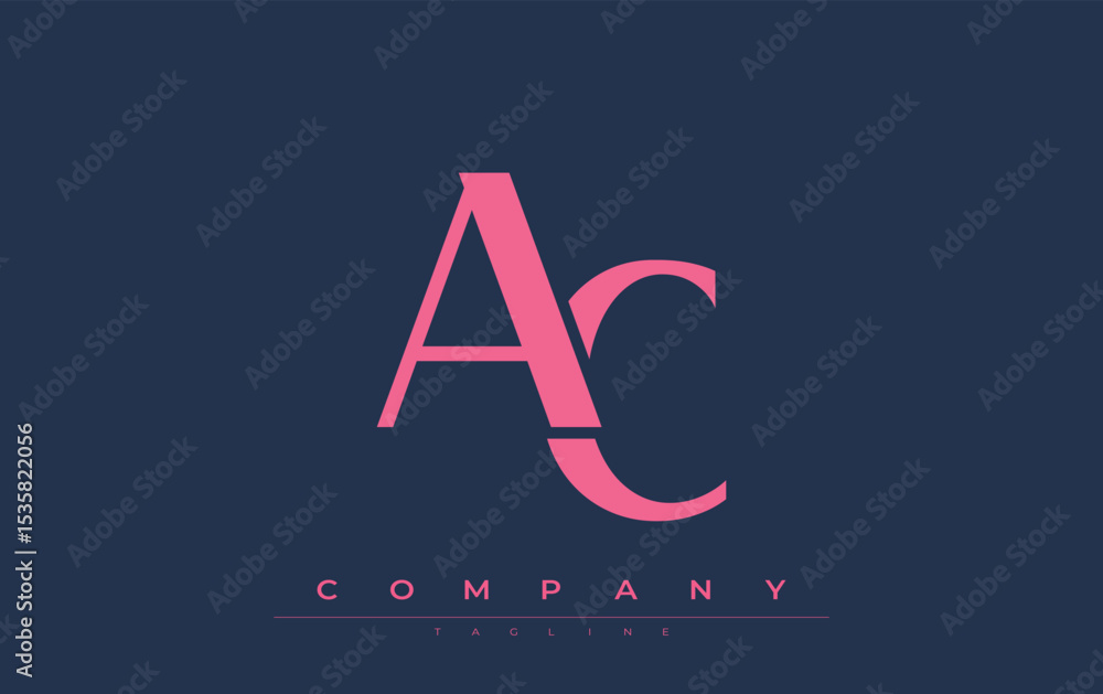 Fototapete ac modern initials logo design. branding logo with stylized initials showcasing bold design and mode