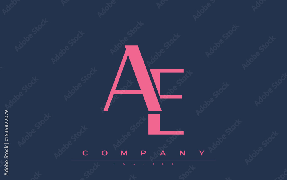 Fototapete ae modern initials logo design. branding logo with stylized initials showcasing bold design and mode