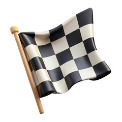 3d realistic checkered racing flag render