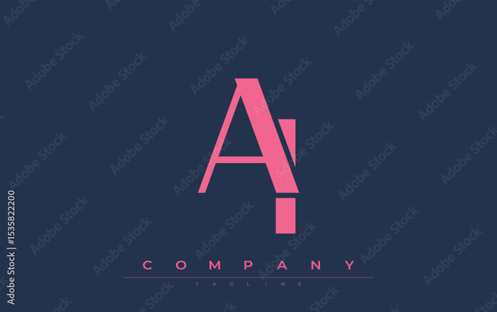 Fototapete ai modern initials logo design. branding logo with stylized initials showcasing bold design and mode