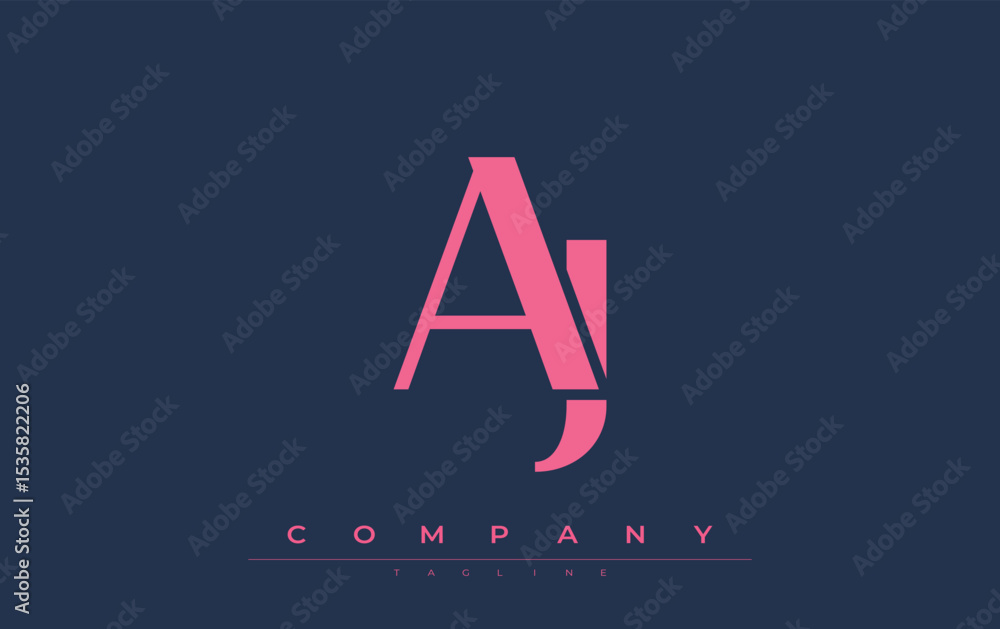 Fototapete aj modern initials logo design. branding logo with stylized initials showcasing bold design and mode