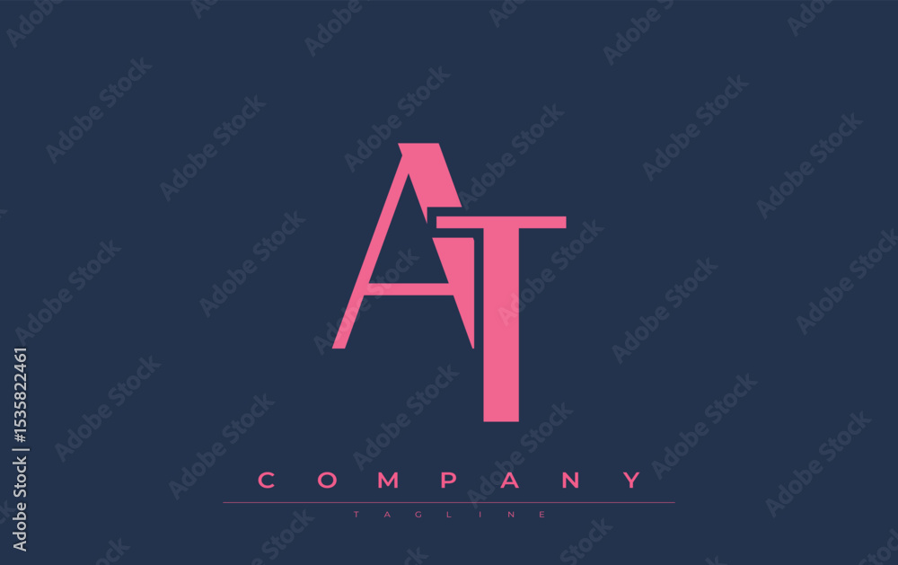 Fototapete at modern initials logo design. branding logo with stylized initials showcasing bold design and mode