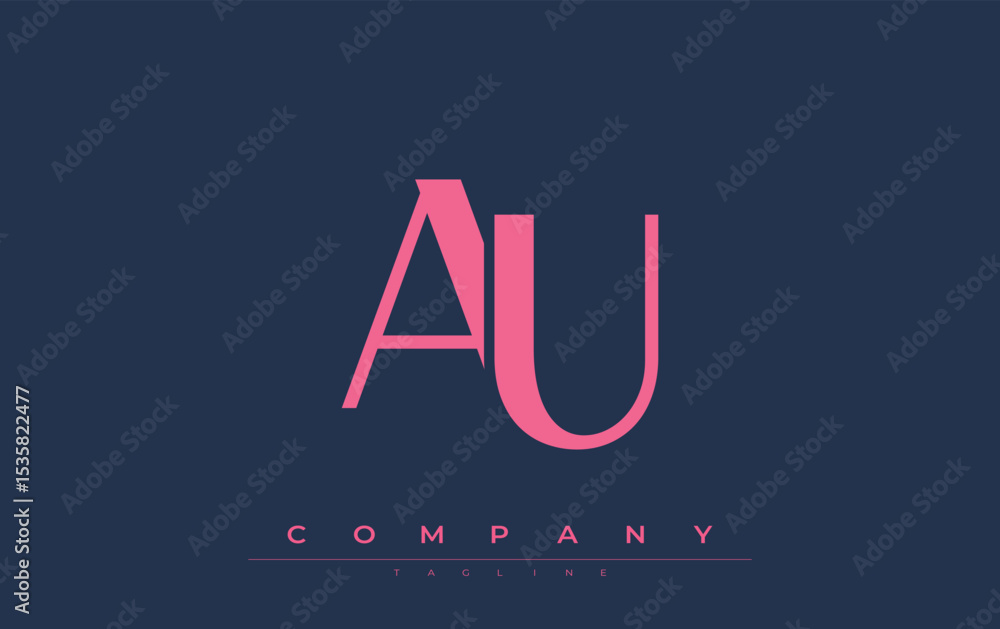 Fototapete au modern initials logo design. branding logo with stylized initials showcasing bold design and mode