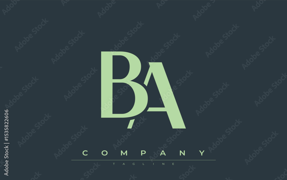 Fototapete ba modern initials logo design. branding logo with stylized initials showcasing bold design and mode