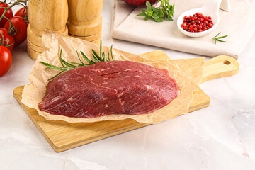 Raw beef meat uncocked steak