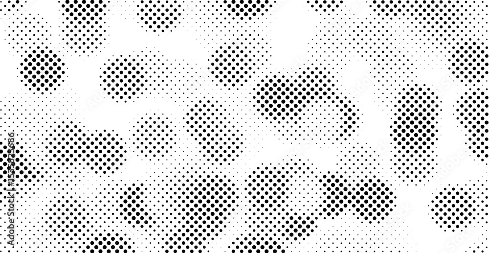 Poster a modern halftone pattern with a distressed, grunge texture, creating a stylish backdrop for