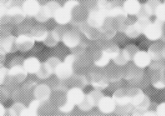 A modern, abstract halftone pattern with a festive gradient and duotone effect. The distressed,