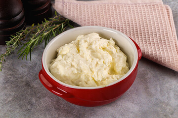 Italian soft young cheese stracciatella