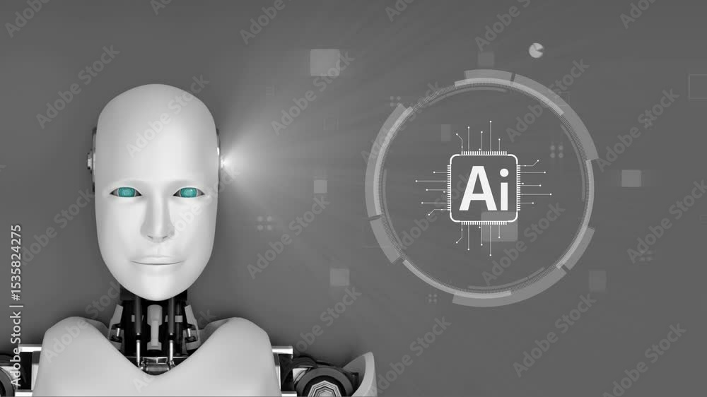 Poster ai assistant brain processor with llm technology, big data, machine learning, generative ai for busi