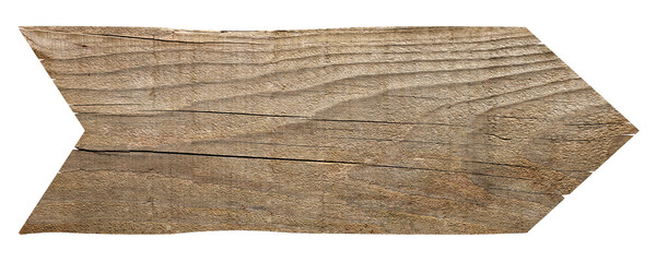 close up of a wooden arrow sign background on white background