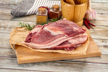 Raw fresh pork meat piece