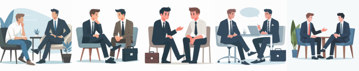 vector character two young men talking