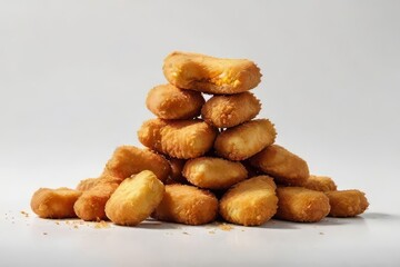 Fototapeta premium Golden Crispy Chicken Nuggets Pyramid