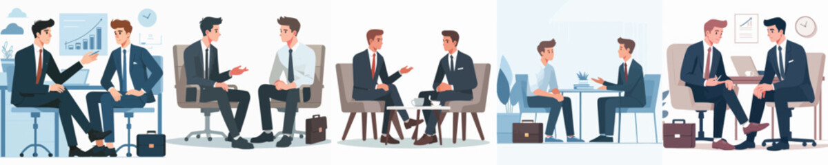 vector character two young men talking