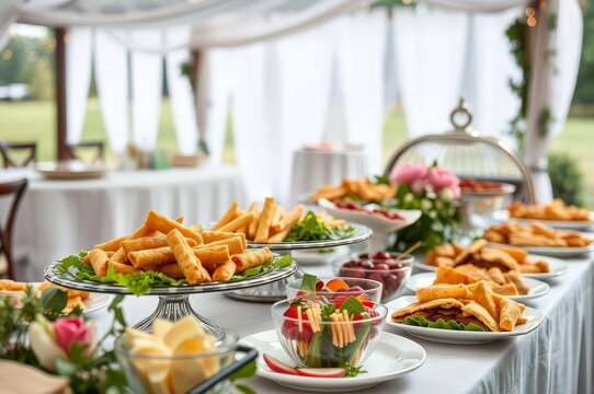 Elegant Outdoor Wedding Catering Setup